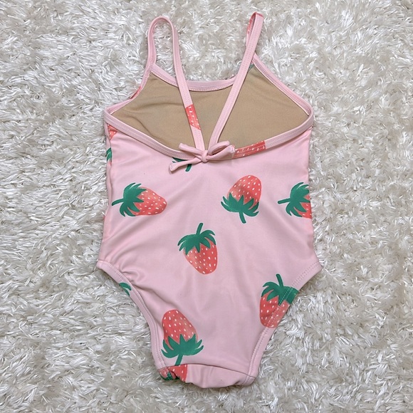 OLD NAVY || Infant/Toddler (12-18M) Girl Strawberry Print One-piece Bathing Suit - Picture 2 of 2